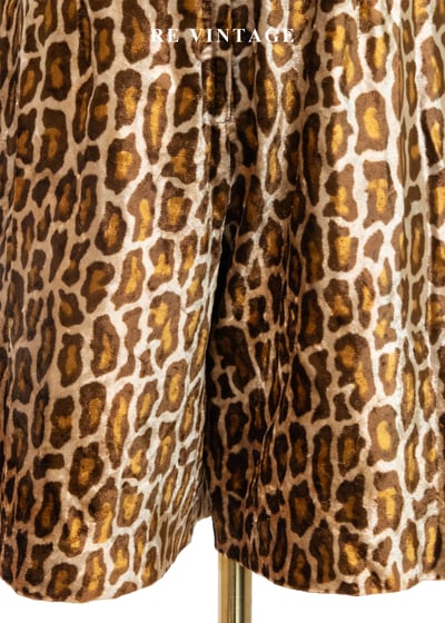 金棕色豹紋高腰絨布短褲（26"）4