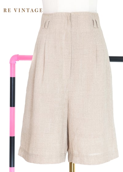 質感單品 - 亞麻色高腰短褲（27"）1