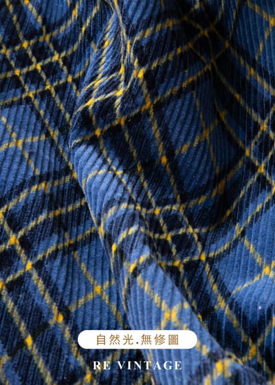 藍色菱格宇宙燈芯絨迷你洋裝14