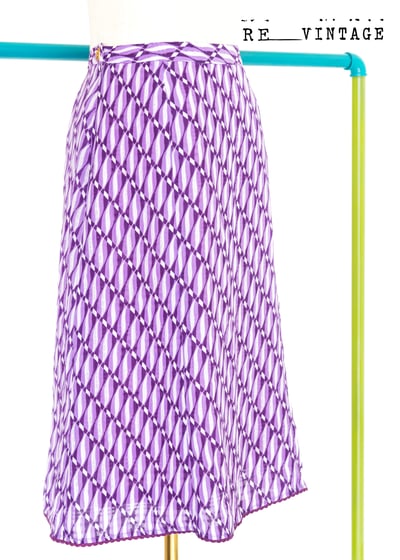 薰衣草波紋菱格中長裙7