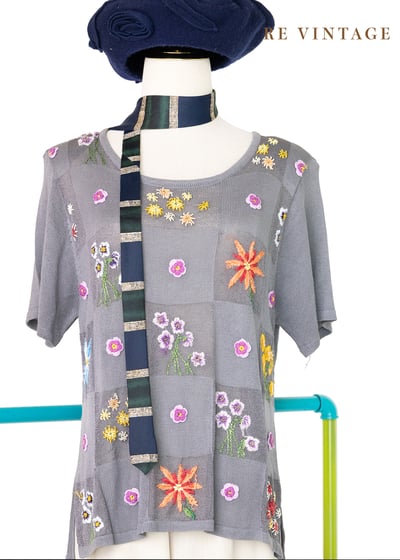 Morning Dove手工刺繡小花博款針織上衣8