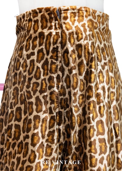 金棕色豹紋高腰絨布短褲（26"）3