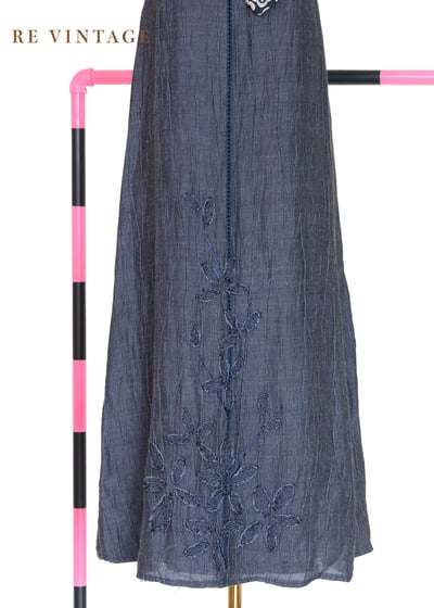 藍染花徑花朵的故事長洋裝4