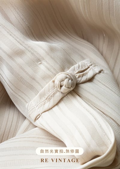 奶油白線條中國釦高腰直筒褲（27"）14