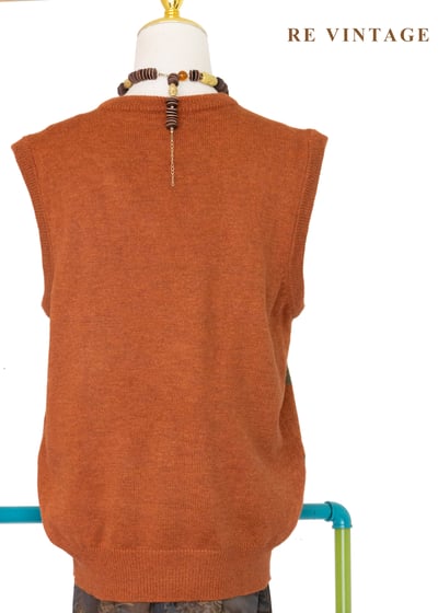 橘x綠 森林影子落日毛衣背心9