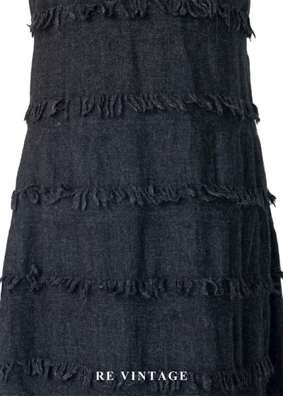 深藍多層次毛邊Ｖ領洋裝8