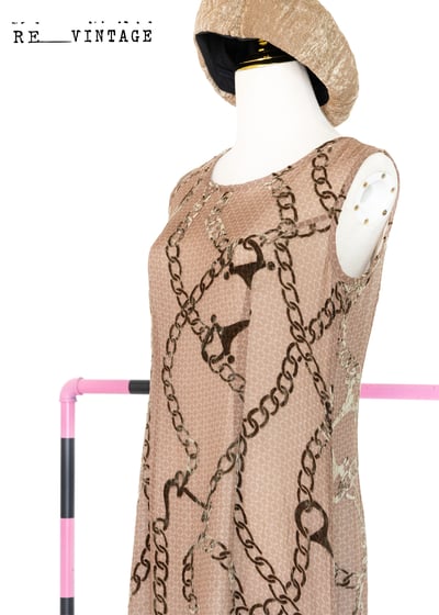 鍊條美人卡布奇諾棕長洋裝6