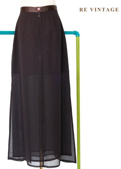 必備單品 - 黑咖啡棕雙層雪紡長裙（26"）7