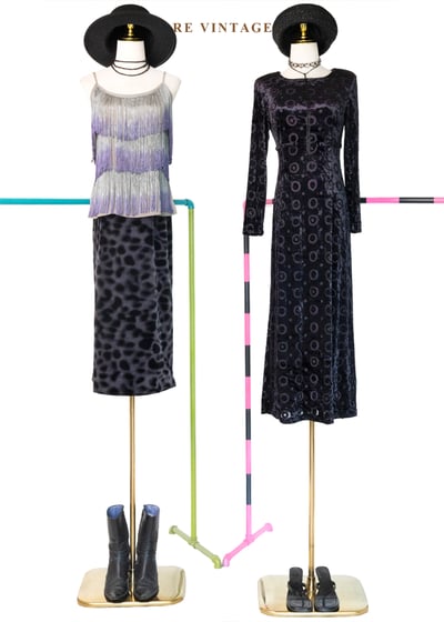 圓的哲學 - 紫光絨布長洋裝2