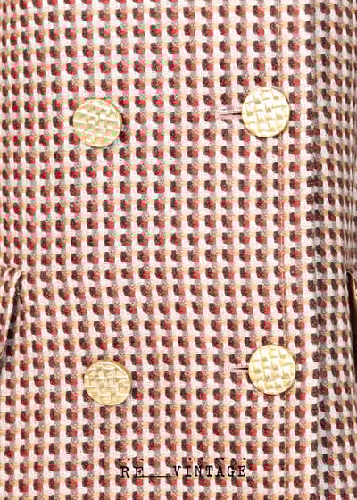 酒紅藕色雙排釦愛心格紋西裝外套5