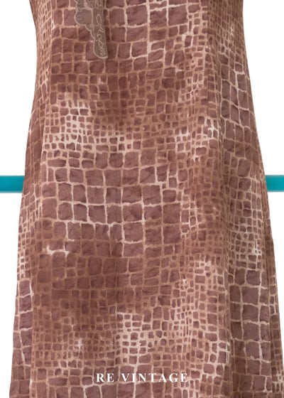 荒野豆沙棕色石牆紋理長洋裝7