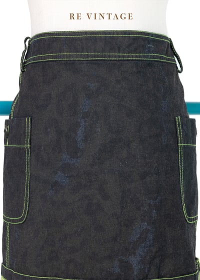 螢光小豹紋單寧小短裙3