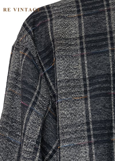 雜訊感黑灰格紋夾克外套14