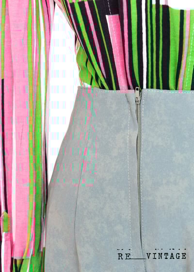 輕薄奶油綠潑墨色直筒寬版褲5