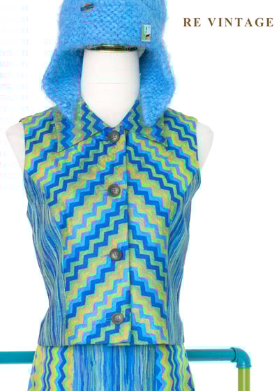 套裝上衣 - 藍調信號像素浪潮上衣1