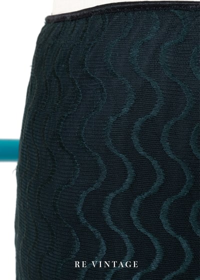 綠黑色波紋透膚美美長裙（23-30"）7