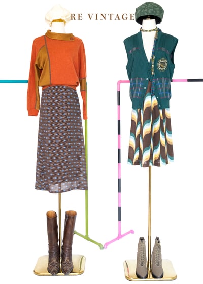 日本製- 香蕉巧克力塔及膝裙（26"）2