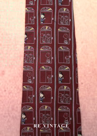 史奴比櫥窗酒紅領帶9