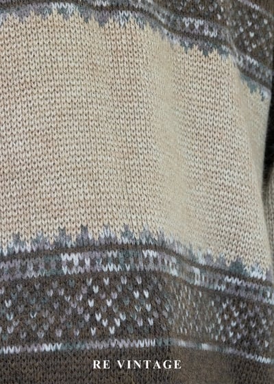 慢生活 - 北國之徑復古幾何緹花針織毛衣14