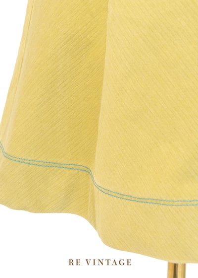 漂亮的芥末黃對比拼接中長裙（26"）6