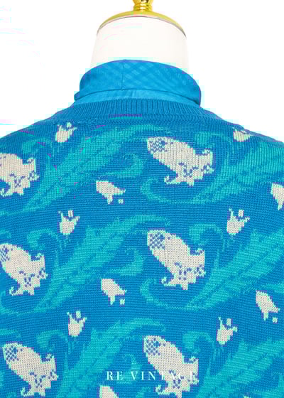 海水浴場藍藍的針織毛線衣外套9