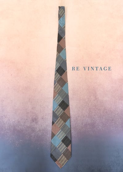 格與線幾何拼接個性領帶3