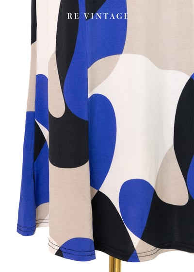 鮮藍色の黑白灰相間光影美裙（24”-27“）4