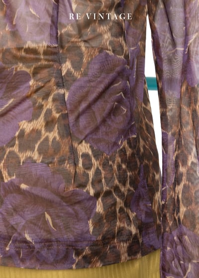 豹紋與紫玫瑰透膚上衣4