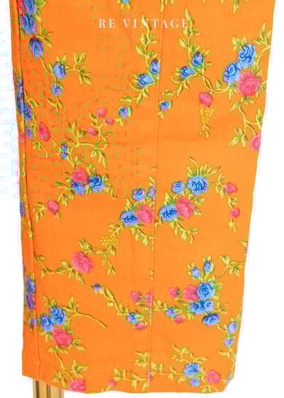 亮橘子色藍玫瑰高腰小腳褲（24"）8