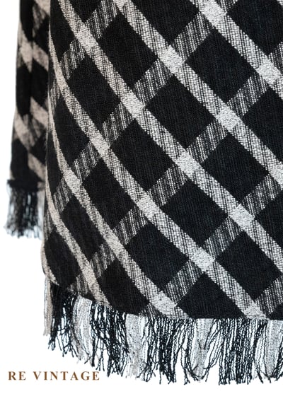 黑白斜格紋抽鬚下擺美裙（27"）4