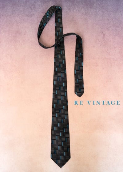 微光藍方格城市窗口領帶1