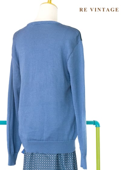 憂鬱藍百合撞色針織毛衣9