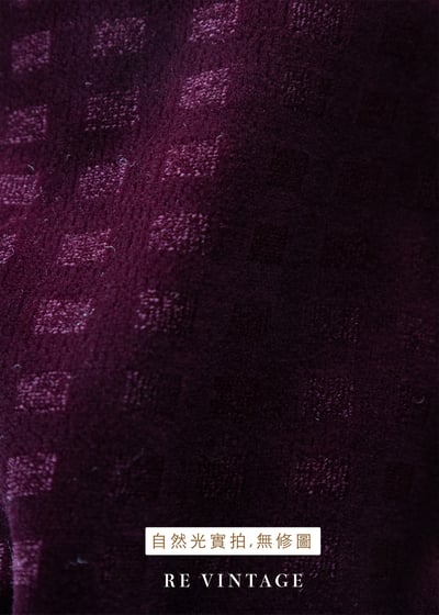 紅酒色格紋絨布洋裝14