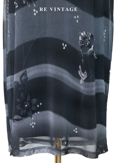 煙雨墨色的微瀾 - 水墨渲染花卉網紗裙（24-27）4