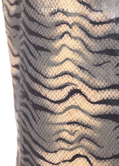 迷幻野光動物紋光澤及膝裙（27"）9