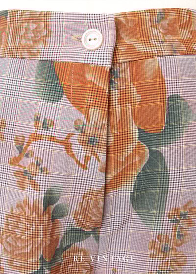 Orange Rose 粉色格紋高腰直筒褲（28"）5