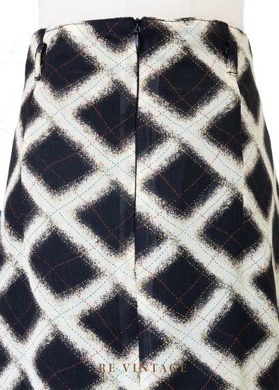 石墨方格三色線條長裙（29"）9