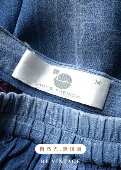 深夜花市漸層藍手繪花朵長裙（24-28"）12