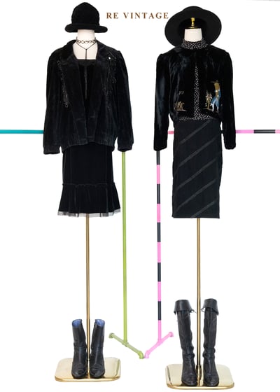 花羽輪廓黑絨深處外套2