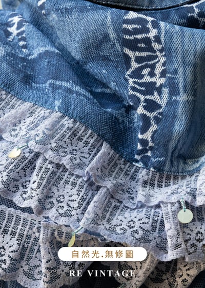 野性拼貼仿牛仔紋美裙（27"）12