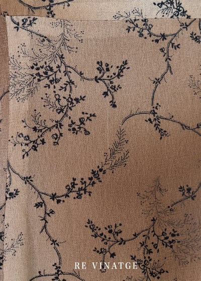 Brown color smudging 小花樹枝細肩帶洋裝17