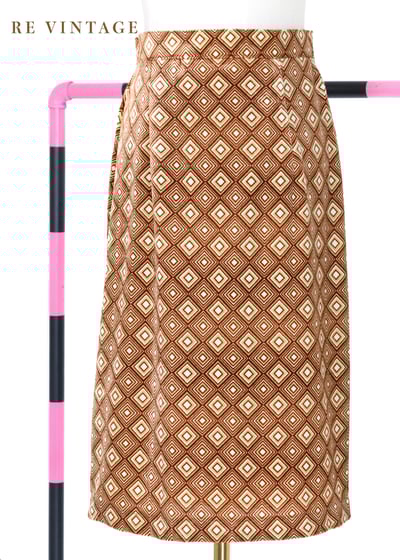 萬花筒菱格紋絨布短裙（26"）1