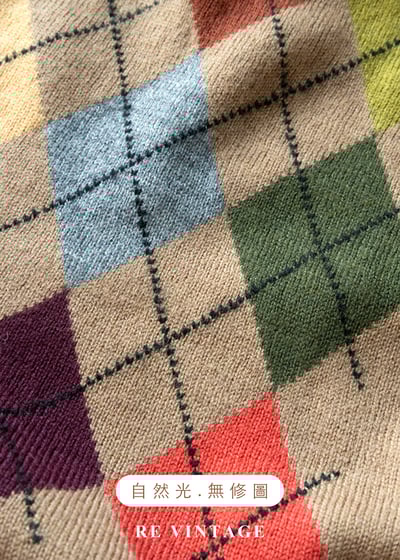 彩紅菱格學院筆記毛線背心10