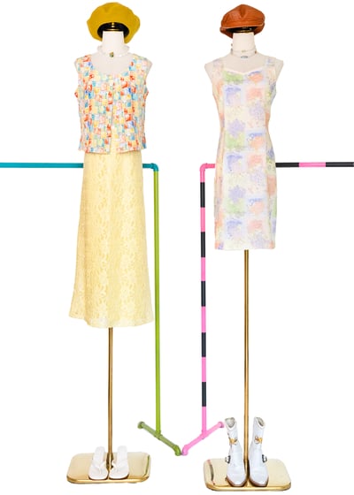 春日淡彩花標本洋裝2