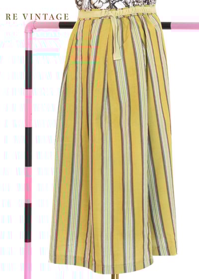 芥末黃線條中長裙（24-26")6