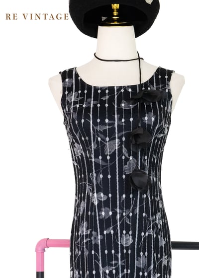 優雅花之線條流動節奏網紗長洋裝3