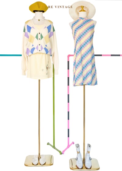 彩虹波點跳格子午後洋裝2