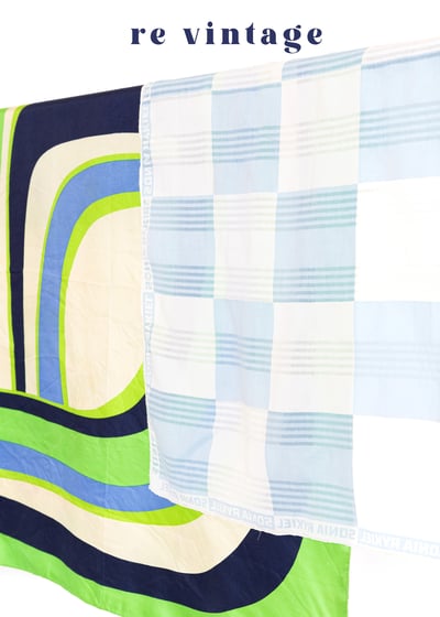 藍天白雲格紋絲巾2