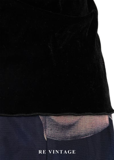 優雅荷葉邊黑天鵝絨布小背心8