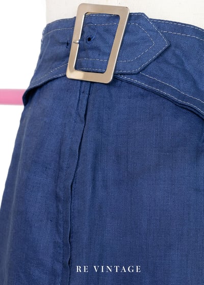 Classic Blue 高腰雙釦氣質裙裙（23"）3